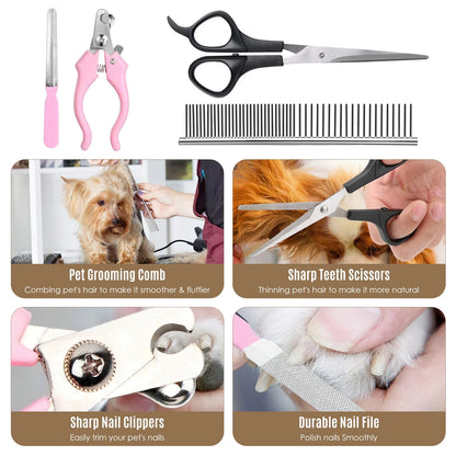 Dog Grooming Kit, Pet Foot Shaver, Low Noise Rechargeable Cordless Pet Hair Trimmer