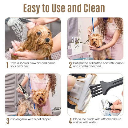 Dog Grooming Kit, Pet Foot Shaver, Low Noise Rechargeable Cordless Pet Hair Trimmer