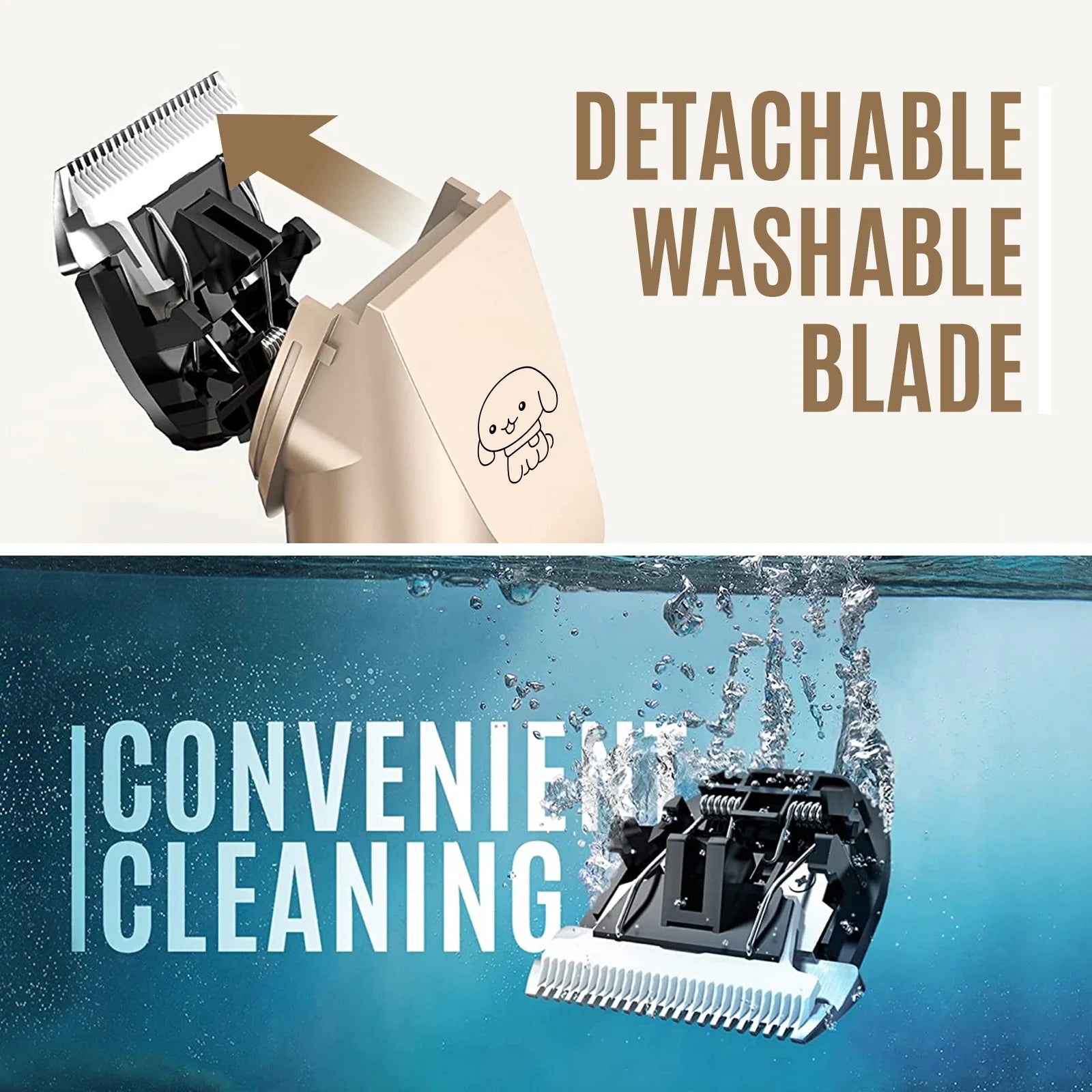 Dog Grooming Kit, Pet Foot Shaver, Low Noise Rechargeable Cordless Pet Hair Trimmer